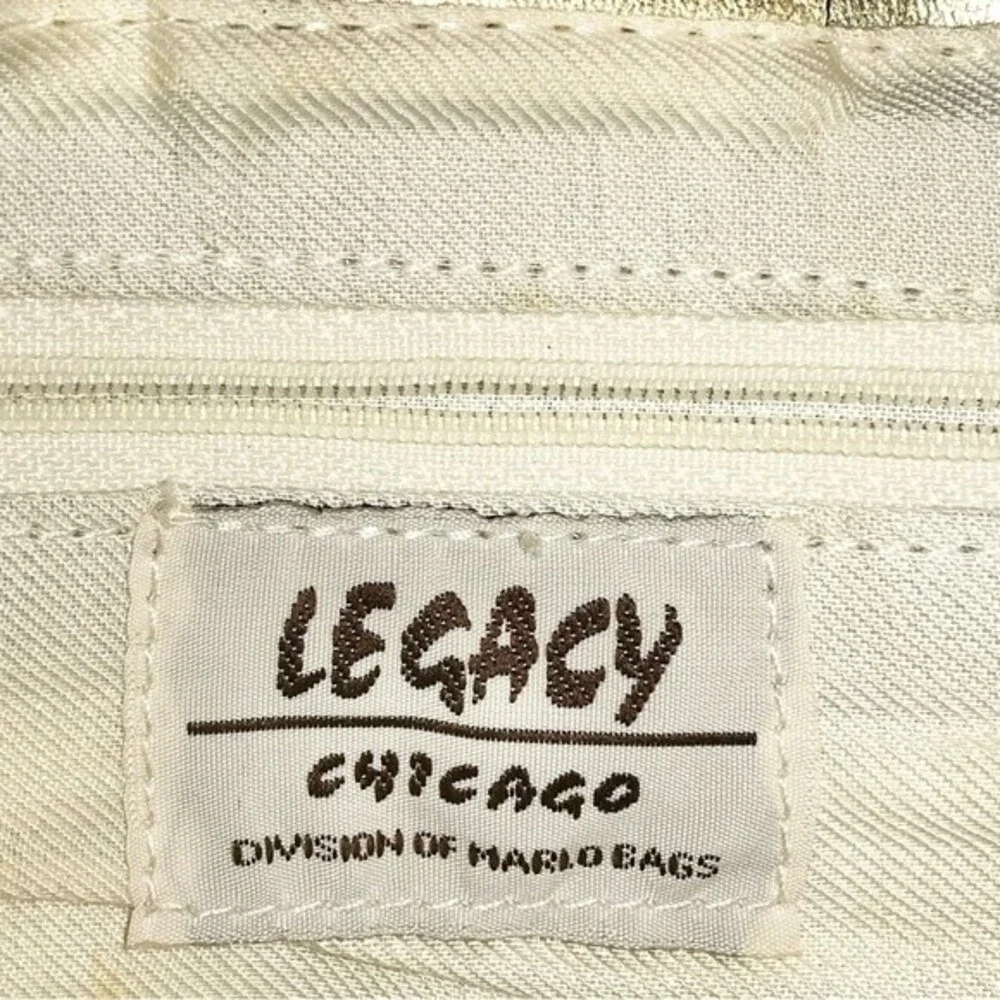 Legacy Chicago VTG Y2K Metallic Gold Woven Crossbody Bucket Bag Braided Purse